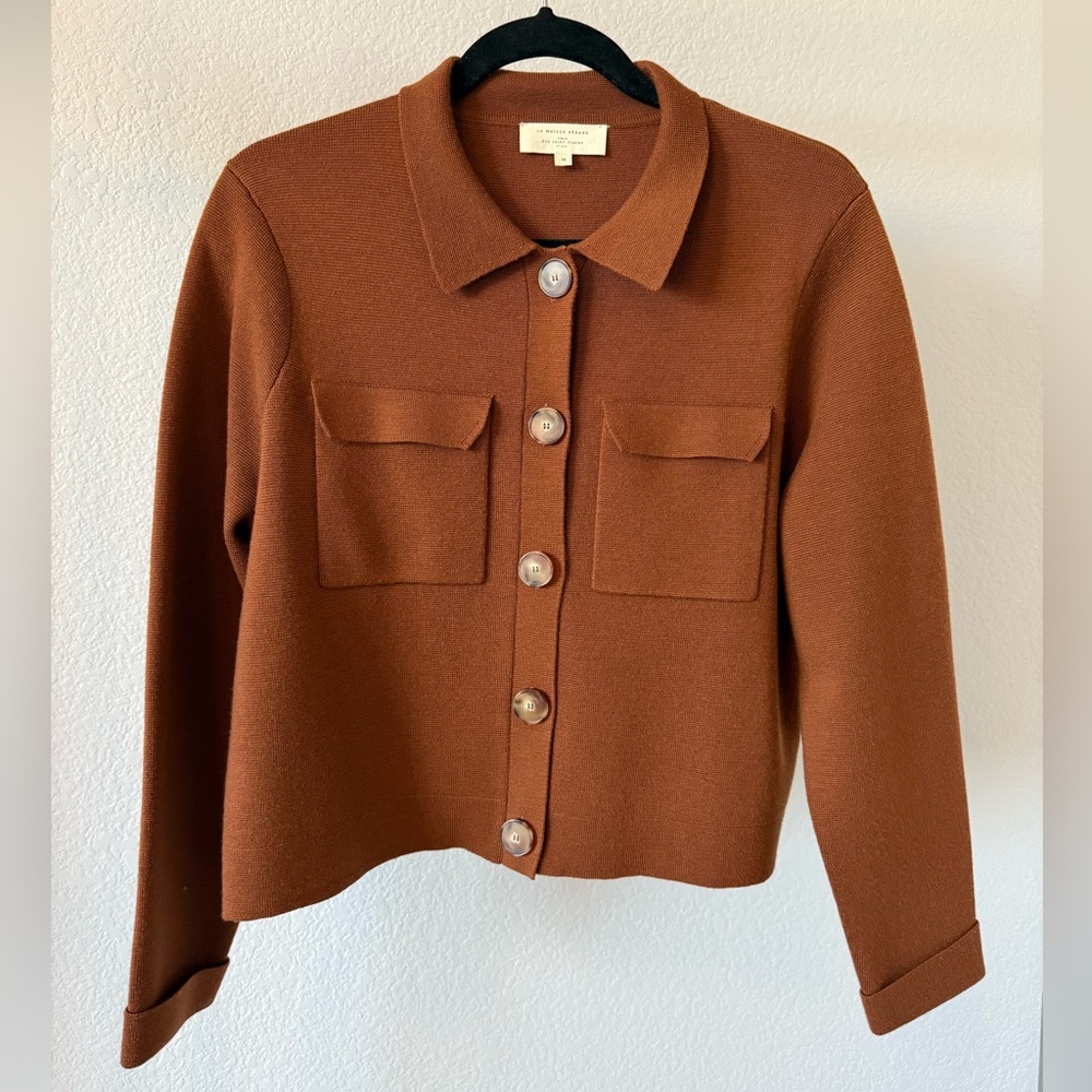 Sezane Betty Cardigan in Hazelnut